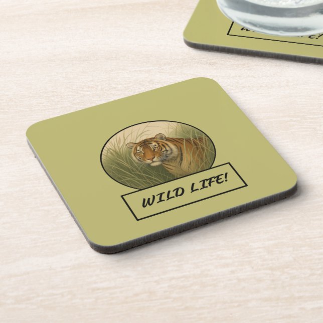 Porta-copo Conjunto de Portas copos Khaki Escuro Bengal Tiger (Left Side)