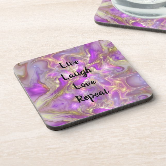 Porta-copo Conjunto de Pousa-Copos de Mármore Roxo Dourado Vi (Left Side)