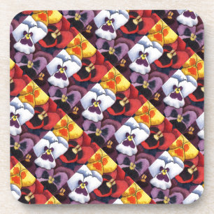 Porta-copo Conjunto Floral de Portas copos "Pansy #2 Tilado"