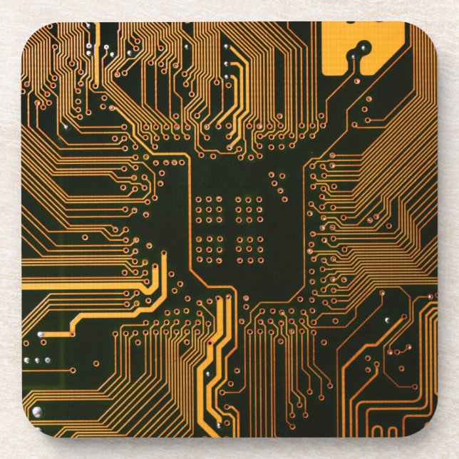 Porta-copo Conselho Nerd de saída PCB Laranja Circuito Eletrô (Frente)