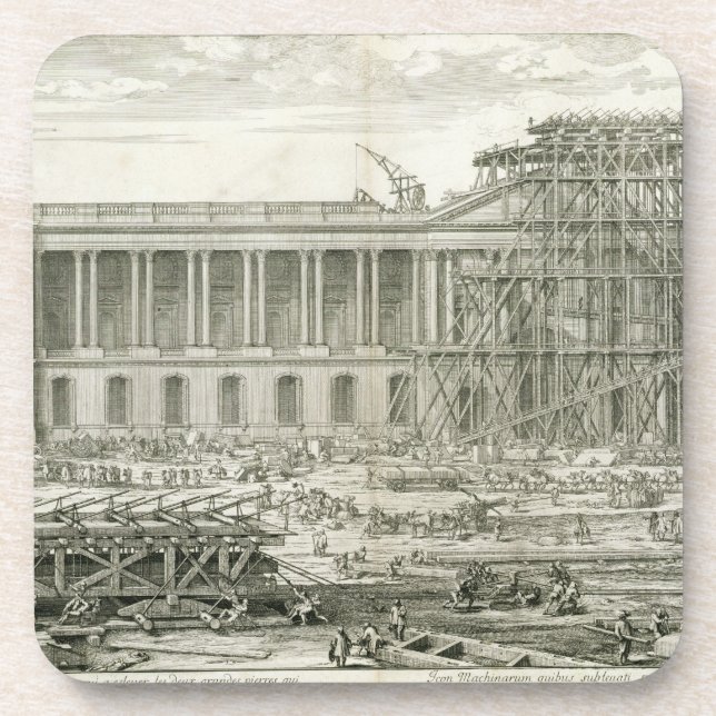 Porta-copo Construção da entrada principal do Louvre, Paris (Frente)
