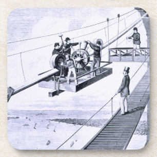 Porta-copo Construção da ponte de Brooklyn, New York (litho