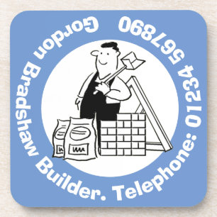 Porta-copo Construtor geral com materiais de construção.