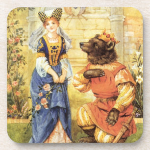 Porta-copo Conto de Fadas Vintage, A Bela e a Fera