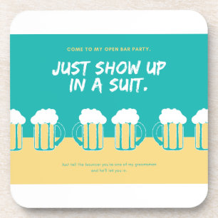 Porta-copo Convite para Festa de Casamento – Design Divertido