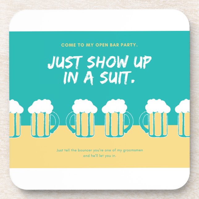 Porta-copo Convite para Festa de Casamento – Design Divertido (Frente)