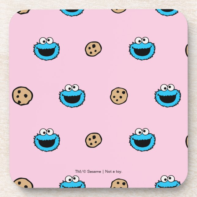 Porta-copo Cookie Monster e Cookies Pink Pattern (Frente)