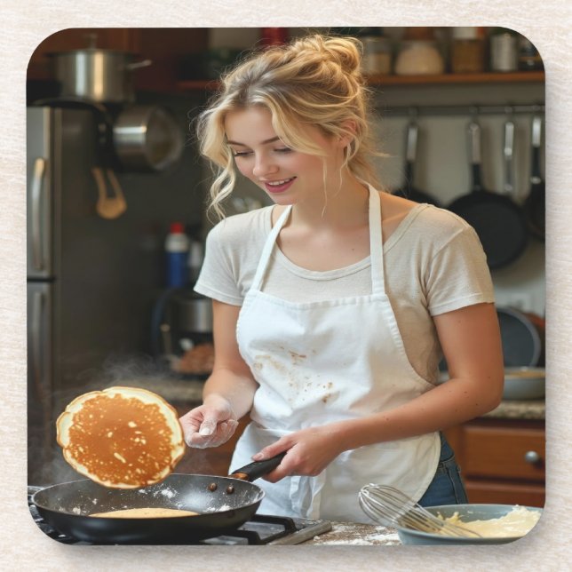 Porta-copo Cooking Pancakes Photo Customize (Frente)