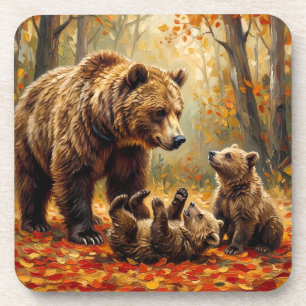 Porta-copo Copo de Bebida Urso Mãe e Filhotes