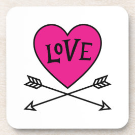 Porta-copo Copo de Coração Rosa Arcos de Cupido AMOR