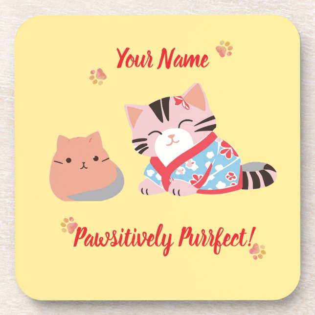 Porta-copo Copo de Proteção para Amante de Gatos Personalizad (Frente)