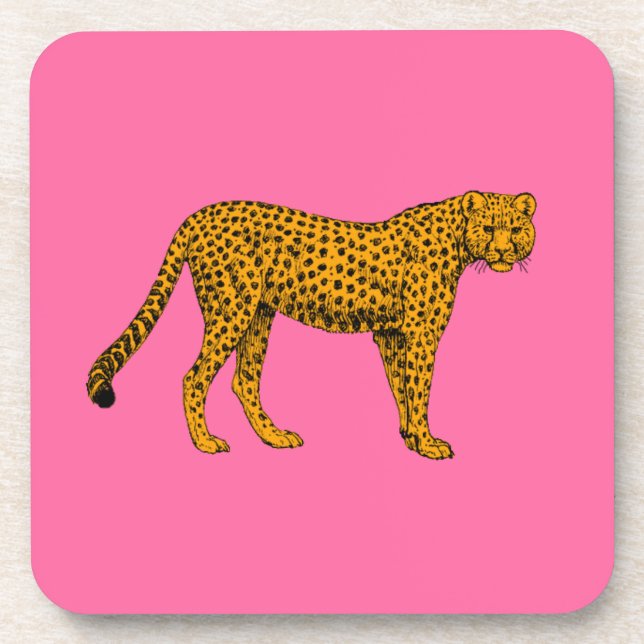 Porta-copo Copo para Bebida Cheetah Rosa (Frente)