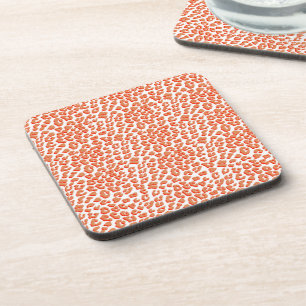 Porta-copo Cor âmbar e Impressão Leopardo Branco