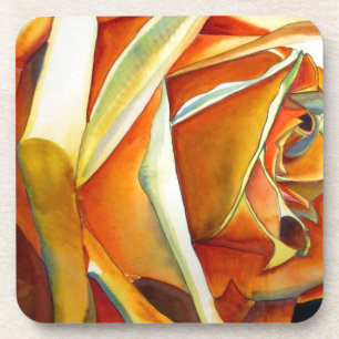 Porta-copo Cor de água original da flor rosa amarela