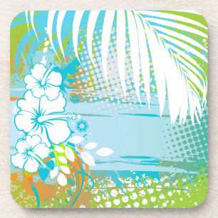 Porta-copo Cor de fundo do hibiscus do PixDezines/DIY