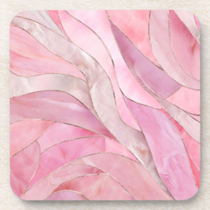 Porta-copo Cor-de-rosa-rosa - Ondas de mosaico