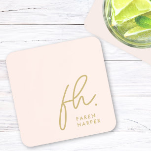 Porta-copo Cor-de-rosa-rosa-rosa Mínimo Elegante Monograma Do