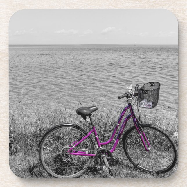 Porta-copo Cor seletiva da bicicleta da ilha Mackinac (Frente)