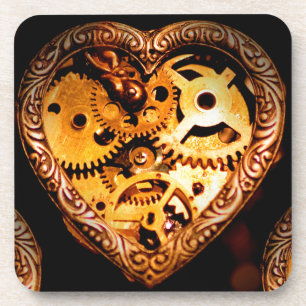 Porta-copo coração de steampunk
