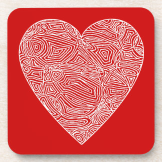 Porta-copo Coração vermelho escribble