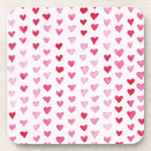 Porta-copo Corações da aguarela