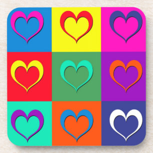 Porta-copo corações de pop