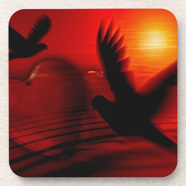 Porta-copo Corações e Doves (Frente)