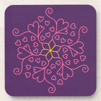 Porta-copo Corações e Flores Mandala Inspirada