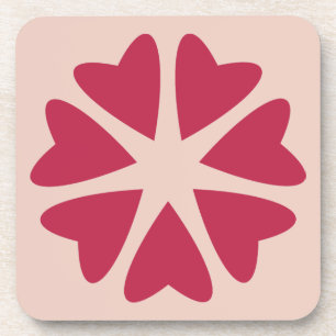 Porta-copo Corações Nucleares - vermelho magenta - imagem.