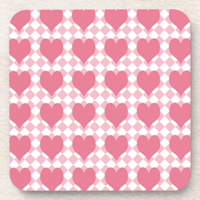Porta-copo Corações Rosa (Frente)