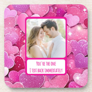 Porta-copo Corações Rosa Púrpura Eu Envio Texto Imediatamente