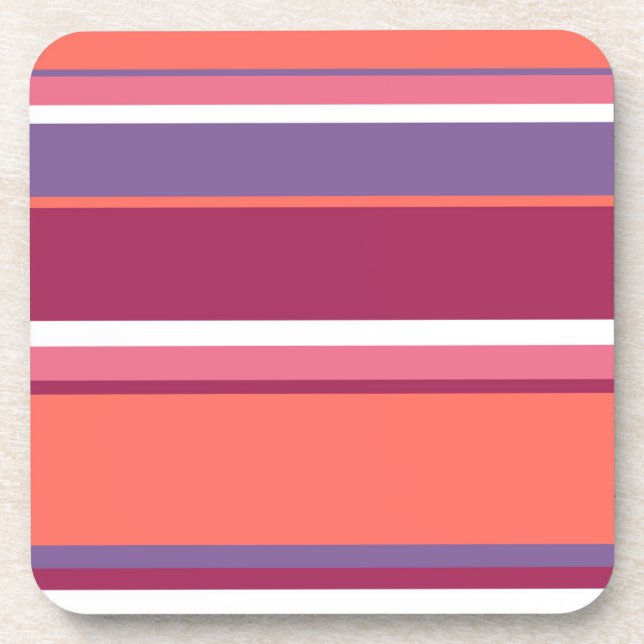 Porta-copo Coral vivo, vermelho e violeta (Frente)