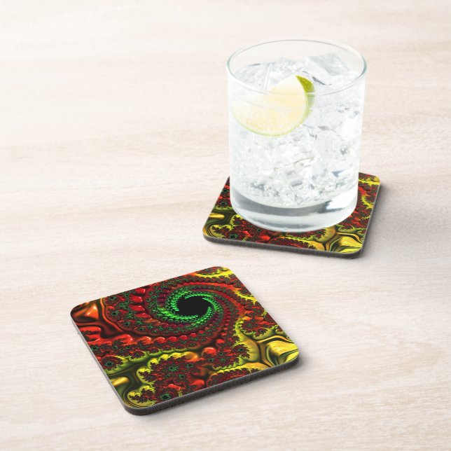 Porta-copo Cores de Natal Mandelbrot Portas copos plásticas (Lado Direito)