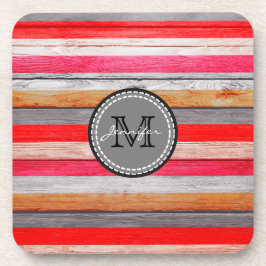 Porta-copo Cores Vintage Madeira Monograma #9