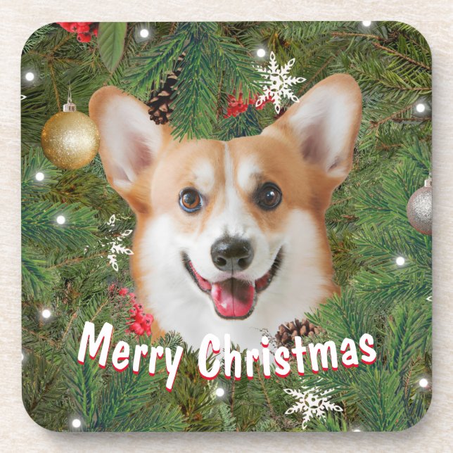 Porta-copo Corgi Christmas (Frente)