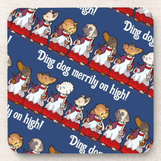 Porta-copo Coro de Cachorro Engraçado do Papai Noel Pun Dachs