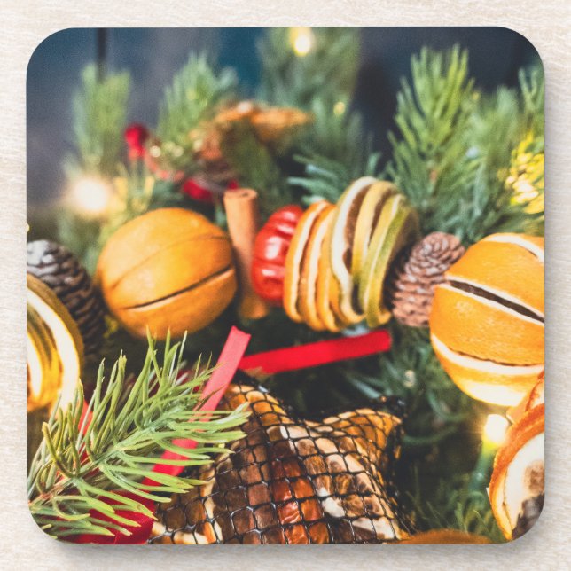 Porta-copo coroa de Natal (Frente)