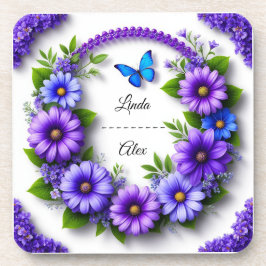 Porta-copo Coroa Floral de Casamento