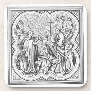 Porta-copo Coroação de Charlemagne (742-814) após um minia