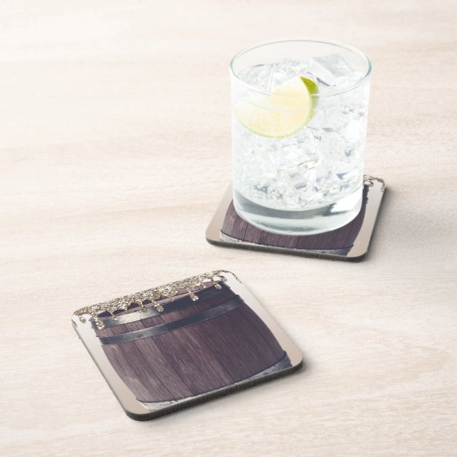 Porta-copo Corpo Rústico de Glitter Dourado (Lado Direito)