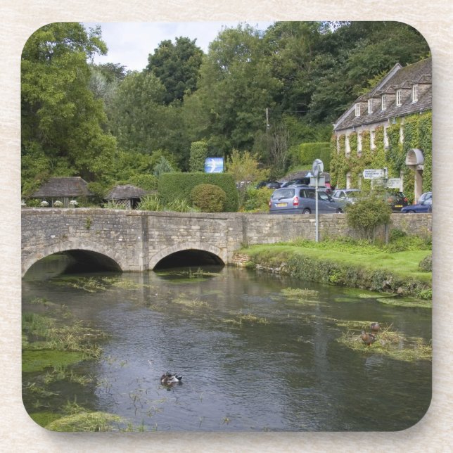Porta-copo Córrego de truta na vila de Bibury, (Frente)