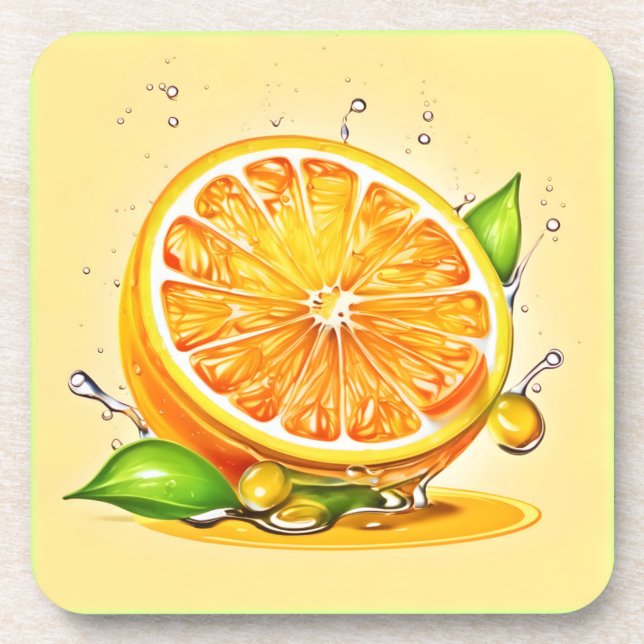 Porta-copo Corte de Fatia Laranja (Frente)