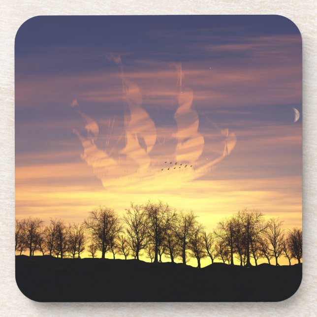 Porta-copo Cortiça para copos Navegue o Céu Noturno (Frente)