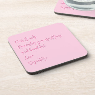Porta-copo cotação personalizada rosa mês de consciência do c
