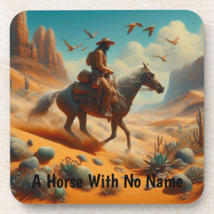 Porta-copo Cowboy solitário no Deserto Canyon - Arte Surreal 