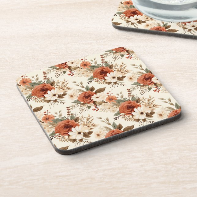 Porta-copo Cozy Autumn Floral Impressão Digital Art (Left Side)