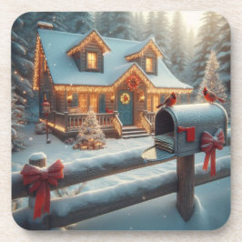 Porta-copo Cozy Christmas Cabin Winter Wonderland