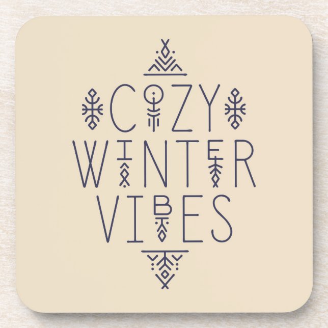 Porta-copo Cozy Winter Vibes Design (Frente)