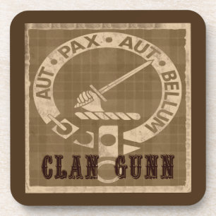 Porta-copo Crachá Clan Gunn Crest - Sepia