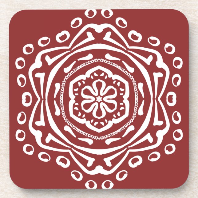 Porta-copo Cranberry Mandala (Frente)